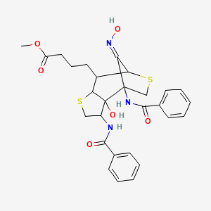 molecular formula C28H31N3O6S2 B5735270 methyl 4-[1,3-bis(benzoylamino)-2-hydroxy-11-(hydroxyimino)-5,9-dithiatricyclo[6.2.1.0~2,6~]undec-7-yl]butanoate 