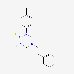 molecular formula C18H25N3S B5735293 5-[2-(Cyclohexen-1-yl)ethyl]-1-(4-methylphenyl)-1,3,5-triazinane-2-thione 