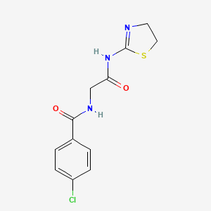 4-chloro-N-[2-(4,5-dihydro-1,3-thiazol-2-ylamino)-2-oxoethyl]benzamide