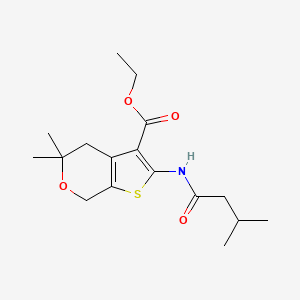 ethyl 5,5-dimethyl-2-[(3-methylbutanoyl)amino]-4,7-dihydro-5H-thieno[2,3-c]pyran-3-carboxylate