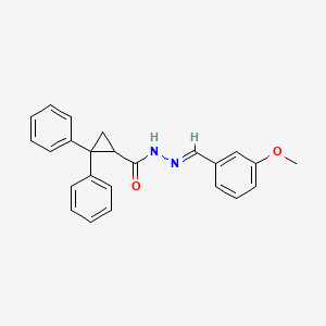 molecular formula C24H22N2O2 B5735349 N'-(3-methoxybenzylidene)-2,2-diphenylcyclopropanecarbohydrazide 