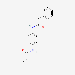 molecular formula C18H20N2O2 B5735361 N-{4-[(2-phenylacetyl)amino]phenyl}butanamide 