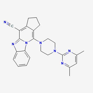 molecular formula C25H25N7 B5735367 11-[4-(4,6-dimethyl-2-pyrimidinyl)-1-piperazinyl]-2,3-dihydro-1H-cyclopenta[4,5]pyrido[1,2-a]benzimidazole-4-carbonitrile 