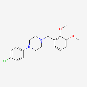 molecular formula C19H23ClN2O2 B5735456 1-(4-chlorophenyl)-4-[(2,3-dimethoxyphenyl)methyl]piperazine 