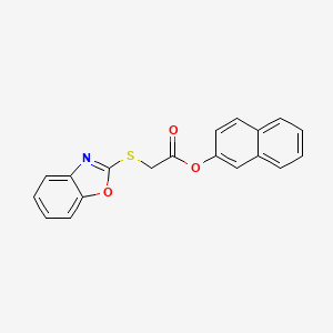 molecular formula C19H13NO3S B5735497 Naphthalen-2-yl (1,3-benzoxazol-2-ylsulfanyl)acetate 