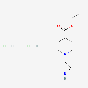 molecular formula C11H22Cl2N2O2 B573550 Ethyl 1-(3-azetidinyl)-4-piperidinecarboxylate2HCl CAS No. 178311-45-0