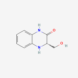 molecular formula C9H10N2O2 B573552 (S)-3-(Hydroxymethyl)-3,4-dihydroquinoxalin-2(1H)-one CAS No. 178153-01-0