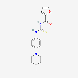 molecular formula C18H21N3O2S B5735589 N-{[4-(4-methylpiperidin-1-yl)phenyl]carbamothioyl}furan-2-carboxamide 