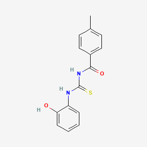 molecular formula C15H14N2O2S B5735596 N-{[(2-hydroxyphenyl)amino]carbonothioyl}-4-methylbenzamide 