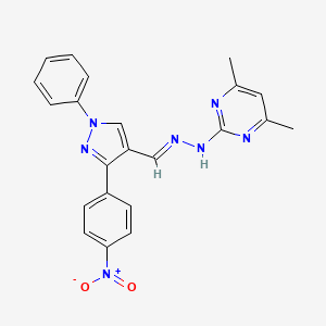 4,6-dimethyl-N-[(E)-[3-(4-nitrophenyl)-1-phenylpyrazol-4-yl]methylideneamino]pyrimidin-2-amine