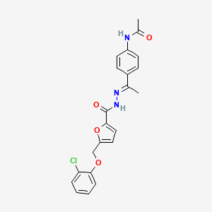 molecular formula C22H20ClN3O4 B5735654 N-[4-(N-{5-[(2-chlorophenoxy)methyl]-2-furoyl}ethanehydrazonoyl)phenyl]acetamide 