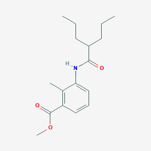 molecular formula C17H25NO3 B5735672 methyl 2-methyl-3-[(2-propylpentanoyl)amino]benzoate 