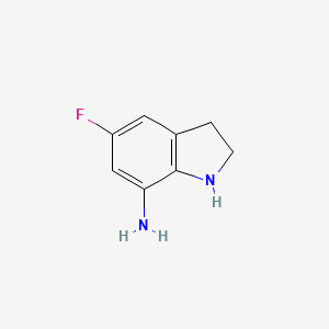 molecular formula C8H9FN2 B573568 5-Fluoroindolin-7-amine CAS No. 194476-44-3