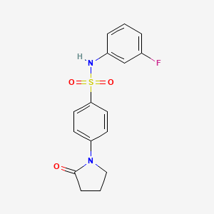 molecular formula C16H15FN2O3S B5735704 N-(3-fluorophenyl)-4-(2-oxo-1-pyrrolidinyl)benzenesulfonamide 