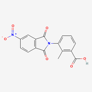 molecular formula C16H10N2O6 B5735789 2-methyl-3-(5-nitro-1,3-dioxo-1,3-dihydro-2H-isoindol-2-yl)benzoic acid 