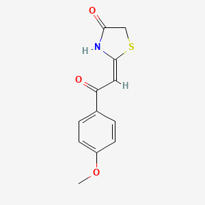 molecular formula C12H11NO3S B5735791 2-[2-(4-methoxyphenyl)-2-oxoethylidene]-1,3-thiazolidin-4-one 