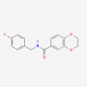 molecular formula C16H14FNO3 B5735806 N-(4-fluorobenzyl)-2,3-dihydro-1,4-benzodioxine-6-carboxamide 