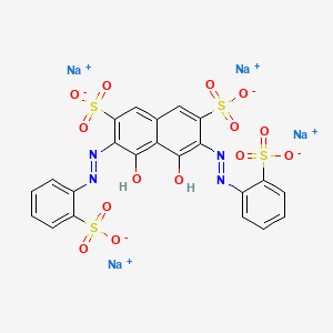 molecular formula C22H12N4Na4O14S4 B573581 Tetrasodium 4,5-dihydroxy-3,6-bis((2-sulphonatophenyl)azo)naphthalene-2,7-disulphonate CAS No. 164581-28-6