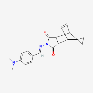 molecular formula C20H21N3O2 B5735841 4'-{[4-(dimethylamino)benzylidene]amino}-4'-azaspiro[cyclopropane-1,10'-tricyclo[5.2.1.0~2,6~]decane]-8'-ene-3',5'-dione 