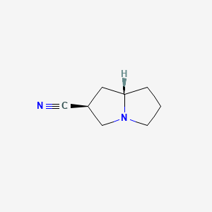 molecular formula C8H12N2 B573585 (2S,7AS)-hexahydro-1H-pyrrolizine-2-carbonitrile CAS No. 172339-56-9