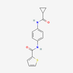 molecular formula C15H14N2O2S B5735851 N-{4-[(cyclopropylcarbonyl)amino]phenyl}-2-thiophenecarboxamide 