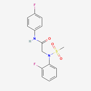 molecular formula C15H14F2N2O3S B5735857 N~2~-(2-fluorophenyl)-N~1~-(4-fluorophenyl)-N~2~-(methylsulfonyl)glycinamide 