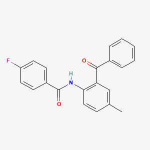 molecular formula C21H16FNO2 B5735859 N-(2-benzoyl-4-methylphenyl)-4-fluorobenzamide 