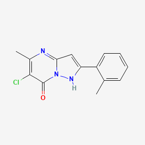 molecular formula C14H12ClN3O B5735882 6-chloro-5-methyl-2-(2-methylphenyl)pyrazolo[1,5-a]pyrimidin-7-ol 