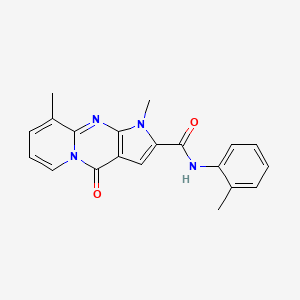 molecular formula C20H18N4O2 B5735890 1,9-dimethyl-N-(2-methylphenyl)-4-oxo-1,4-dihydropyrido[1,2-a]pyrrolo[2,3-d]pyrimidine-2-carboxamide 