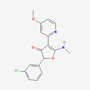 molecular formula C17H15ClN2O3 B573590 2-(3-Chlorophenyl)-4-(4-methoxypyridin-2-yl)-5-(methylamino)furan-3-one CAS No. 187592-14-9