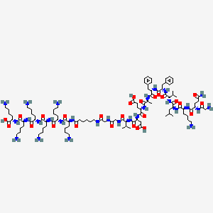 molecular formula C105H178N28O26 B573595 Gly-amyloid beta-protein (15-25)-gly-epsilon-aminocaproyl(-lys)6 CAS No. 184951-46-0