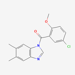 molecular formula C17H15ClN2O2 B5735979 1-(5-chloro-2-methoxybenzoyl)-5,6-dimethyl-1H-benzimidazole 