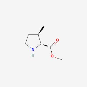 molecular formula C7H13NO2 B573603 (2R,3R)-Methyl 3-methylpyrrolidine-2-carboxylate CAS No. 180978-00-1