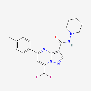 molecular formula C20H21F2N5O B5736038 7-(difluoromethyl)-5-(4-methylphenyl)-N-1-piperidinylpyrazolo[1,5-a]pyrimidine-3-carboxamide 