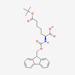 molecular formula C26H31NO6 B573640 (S)-2-((((9H-Fluoren-9-yl)methoxy)carbonyl)amino)-7-(tert-butoxy)-7-oxoheptanoic acid CAS No. 159751-46-9