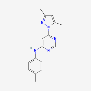 molecular formula C16H17N5 B5736402 6-(3,5-dimethyl-1H-pyrazol-1-yl)-N-(4-methylphenyl)pyrimidin-4-amine 