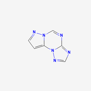 molecular formula C6H4N6 B573648 Pyrazolo[1,5-a][1,2,4]triazolo[1,5-c][1,3,5]triazine CAS No. 192509-22-1