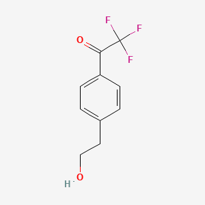 molecular formula C10H9F3O2 B573652 2,2,2-Trifluoro-1-[4-(2-hydroxyethyl)phenyl]ethanone CAS No. 193418-14-3