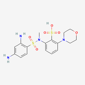 molecular formula C17H22N4O6S2 B573658 2-{[(2,4-Diaminophenyl)sulfonyl](methyl)amino}-6-(4-morpholinyl)benzenesulfonic acid CAS No. 177159-47-6