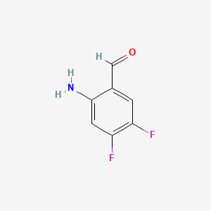 molecular formula C7H5F2NO B573660 2-Amino-4,5-difluorobenzaldehyde CAS No. 172843-46-8