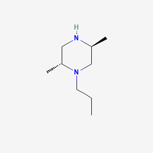 molecular formula C9H20N2 B573678 Piperazine, 2,5-dimethyl-1-propyl-, (2R,5S)- CAS No. 192520-99-3