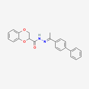 N-[(E)-1-(4-phenylphenyl)ethylideneamino]-2,3-dihydro-1,4-benzodioxine-3-carboxamide