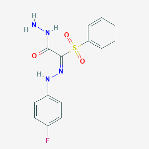 (2E)-2-(benzenesulfonyl)-2-[(4-fluorophenyl)hydrazinylidene]acetohydrazide