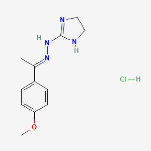 N-[(E)-1-(4-methoxyphenyl)ethylideneamino]-4,5-dihydro-1H-imidazol-2-amine;hydrochloride