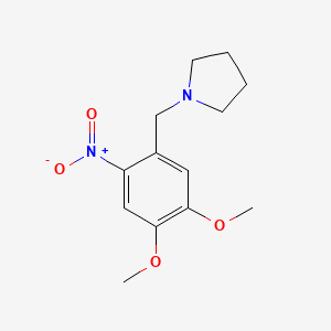 1-[(4,5-dimethoxy-2-nitrophenyl)methyl]pyrrolidine