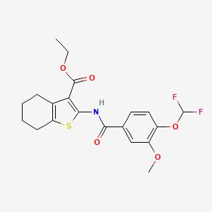 ethyl 2-{[4-(difluoromethoxy)-3-methoxybenzoyl]amino}-4,5,6,7-tetrahydro-1-benzothiophene-3-carboxylate