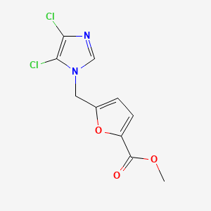 molecular formula C10H8Cl2N2O3 B573724 Methyl 5-((4,5-dichloro-1H-imidazol-1-yl)methyl)furan-2-carboxylate CAS No. 175203-22-2