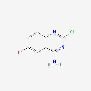 molecular formula C8H5ClFN3 B573731 2-Chloro-6-fluoroquinazolin-4-amine CAS No. 192323-44-7