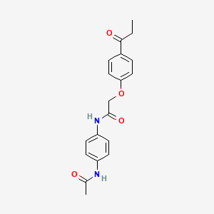 N-(4-acetamidophenyl)-2-(4-propanoylphenoxy)acetamide