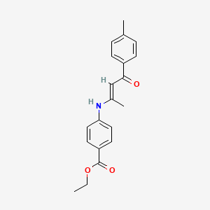 molecular formula C20H21NO3 B5737418 ethyl 4-[[(E)-4-(4-methylphenyl)-4-oxobut-2-en-2-yl]amino]benzoate 